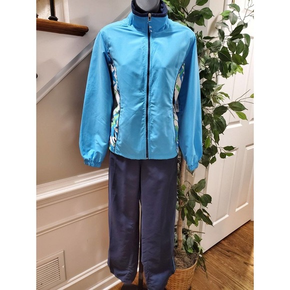 Threehearts Women's Blue Polyester Long Sleeve Jacket & Trouser 2 Piece Suit PL - Picture 12 of 12